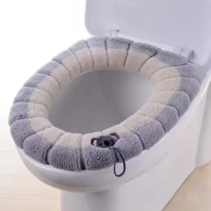 Universal Toilet Seat Cover Winter Warm Soft WC Mat Bathroom Washable Removable Zipper with Flip LidHandle Household - Image 3