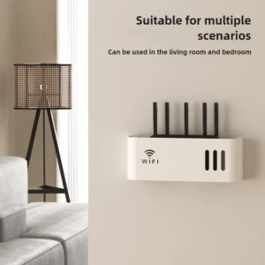 Wall Mounted Wireless WIFI Router Shelf ABS Plastic Storage Box Router Rack Cable Power Bracket Organizer Box for Living Room - Image 2