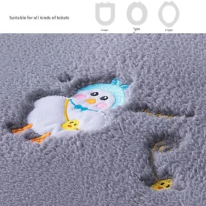 SRYSJS Toilet Seat Cover Soft 2 in 1 Zipper Protector WC Winter Warm Toilet Lid With Microlift Changing Pads Passport Case - Image 5