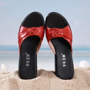 Plus Size 32-43 Medium Heels Platform Shoes Silver Slippers Summer 2024 Womens Chunky Wedges Slides for Office Beach Wedding - Image 5