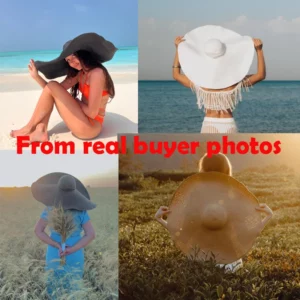 Summer 70cm Large Wide Brim Sun Hats For Women Oversized Beach Hat Foldable Travel Straw Hat Lady UV Protection Sun Shade Hat - Image 2