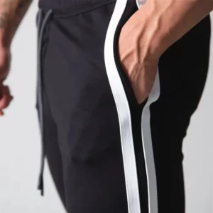 Cotton fashion fitness men's sports pants Running workout men's pants Solid color mixed casual pants - Image 4