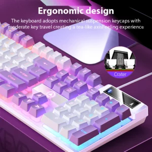 K500 Wired Keyboard Office Gaming Keyboard For Windows And IOS Computer Laptop 104 Keys Mechanical Sensation Membrane Keyboards - Image 5