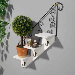 Scandinavian Wind Restaurant Wall Decoration Hanging Hook Shelf Iron Flower Pot Staircase WJ916 - Image 2