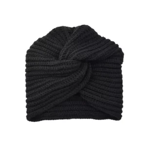 Women's Knitted Turban Hat Bohemia Cashmere Cross Wrap Head Lndian Wool Bonnet Turbante Cap - Image 3