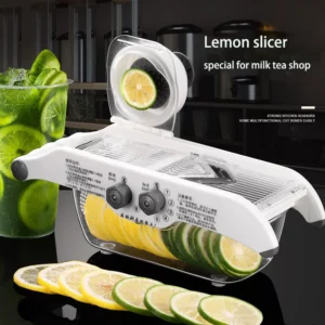 Multifunctional Lemon Grater Vegetable Slicer With Basket,Fruit Potato Chopper Carrot Cutter Slicer Kitchen Accessories - Image 4