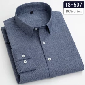 Luxury high-quality100%cotton houndstooth full shirts for men slim fit Casual shirt long-sleeve plaid soft designer clothes ropa - Image 2