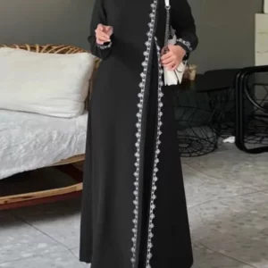 Women's Long Sleeve Lace Robe, Ramadan, Islamic, Arab, Muslim, Bohemian, Luxury Fashion, Spring Vest - Image 5