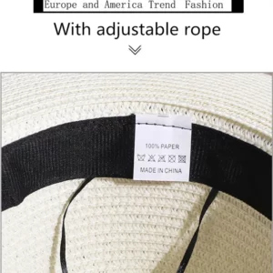 Summer outdoor M letter rhinestone flat brim sun hats Summer women's bowler hat Straw cap for travel shopping - Image 5