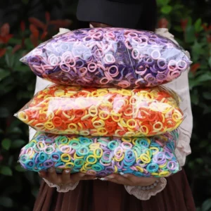 20/50/100PCS Colorful Basic Nylon Ealstic Hair Ties for Girls Ponytail Hold Scrunchie Rubber Band Kids Basic Hair Accessories - Image 4