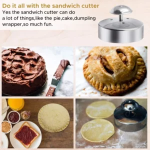 Hamburger Pie Sealer Mold Bread Round Stainless Steel DIY Sandwich Cutter BakingStainless Steel Sandwich Cutting Sealing Mould - Image 6