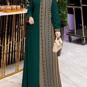 ZANZEA Autumn Patchwork Sundress Fashion Long Sleeve Printed Muslim Abaya Dress Women Maxi Dresses IsIamic Vestidos Robe Femme - Image 2