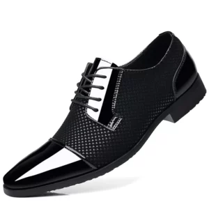 Trending Classic Men Dress Shoes For Men Oxfords Patent Leather Shoes Lace Up Formal Black Leather Wedding Party Shoes2023 - Image 5