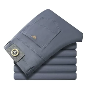 Seven-Color Stretch Jeans Men's Trendy Wild Simple High-End Slim-Fitting Small Straight Casual Men's Clothing Trousers - Image 3