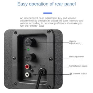 Wood 2.1 Multimedia Overweight Subwoofer Mobile Phone Plug Card Bluetooth Speaker USB Active Laptop - Image 3