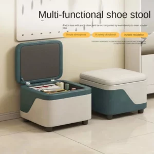 Dual-Purpose Storage Stool Living Room Bench Organizer Toy Storage Seat Shoe Changing Stool with Hidden Multifunctional - Image 3