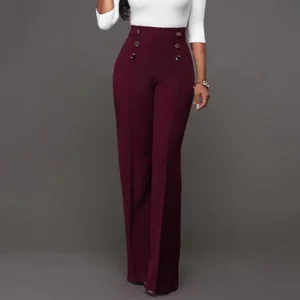 Women Wide Leg Pants High Waist Autumn Ladies Fashion Trousers Solid Color Comfortable Soft Bell-bottoms Pants Women Clothing - Image 5