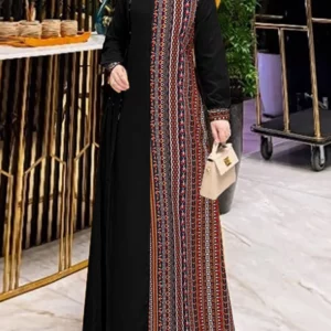ZANZEA Autumn Patchwork Sundress Fashion Long Sleeve Printed Muslim Abaya Dress Women Maxi Dresses IsIamic Vestidos Robe Femme - Image 3