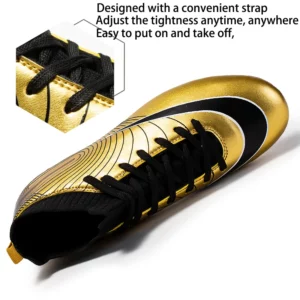 Soccer Shoes For Men Gold Light High Ankle Lawn Football Boots Kids Boys Original Anti-Slip Indoor Training Football Sneakers - Image 3