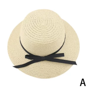 Summer Straw Hat Big Wide Brim Foldable Beach Sun Hat Straw Floppy Sun Block UV Protection Hat Ladies Outdoor Travel Straw Hat - Image 4
