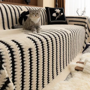 Vintage Plush Sofa living room sofas 4 Person Covers Chairs Covers 3-seater Armchair Sofa Cushions Protector Decorative - Image 1