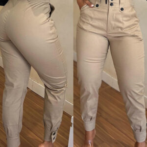 2024 New Fashion Women's Pants Elegant Sexy Spring Summer New Khaki Casual Pencil Pants Design Women's Trousers - Image 4
