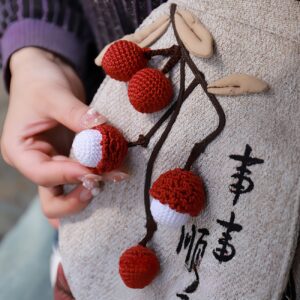 Litchi shaped hand woven multi layered canvas bag, birthday gift for girlfriend - Image 4