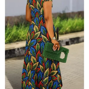 Plus Size Women'S Printed Shirt Dress Women'S Casual Midi Holiday Spring/Summer Dress Women'S Loose Beach Skirt Shirt Maxi Dress - Image 2