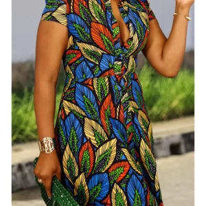 Plus Size Women'S Printed Shirt Dress Women'S Casual Midi Holiday Spring/Summer Dress Women'S Loose Beach Skirt Shirt Maxi Dress - Image 3
