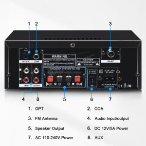 Woopker Amplifier AK55 900W Max 2.0 Channel Rated 70W+70W Bluetooth Audio Hifi AMP Karaoke Music Player Support 110V 220V 12V - Image 3