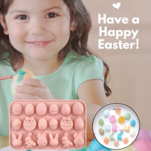 1 Pieces Easter Silicone Chocolate Moulds 18 Cavity Egg,Bunny, Rabbit Head,Basket shapes Mould for DIY Chocolate,Candy,Jelly - Image 6