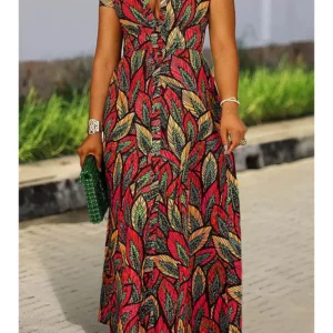 Plus Size Women'S Printed Shirt Dress Women'S Casual Midi Holiday Spring/Summer Dress Women'S Loose Beach Skirt Shirt Maxi Dress - Image 5