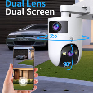 JOOAN 4K Outdoor WiFi Surveillance Camera Dual Lens External 5G Wifi IP Cameras Auto Tracking Security PTZ Cam CCTV Audio Video - Image 3