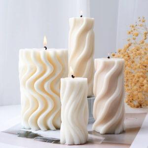 Wavy Stripe Cylindrical Silicone Candle Mould Pillar Twisted Stripe DIY Candlestick Making Design Shape Scented Candle Handmade - Image 6