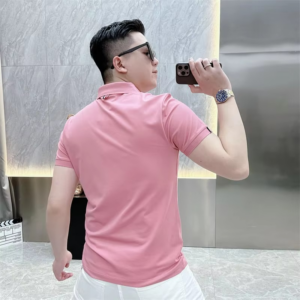 Trend Fashion Men Polo Shirts Summer Solid Lapel Embroidery Badge Button Smart Casual All-match Short Sleeve Slim T-shirt Tops - Image 5