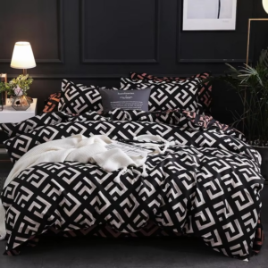 Luxury Black Bedding Comforter Set with Pillow Case SIngle Full Size Bed Linen Duvet Cover Set Queen/King Double Single Bed - Image 7