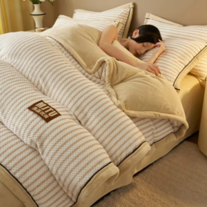Winter quilts milk fleece cotton bedding thickened blanket warm dormitory single double quilt core super warm thick comforter - Image 2