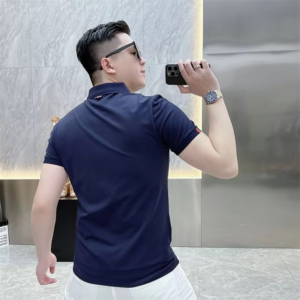 Trend Fashion Men Polo Shirts Summer Solid Lapel Embroidery Badge Button Smart Casual All-match Short Sleeve Slim T-shirt Tops - Image 4
