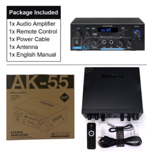 Woopker Amplifier AK55 900W Max 2.0 Channel Rated 70W+70W Bluetooth Audio Hifi AMP Karaoke Music Player Support 110V 220V 12V - Image 5