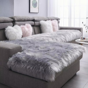 Luxury Faux Sheepskin Carpet Modern Living Room Home Decor Imitation Wool Mat Balcony Window Cushion Kids Bedroom Rug White Gray - Image 7
