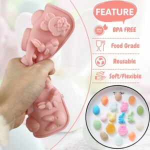 1 Pieces Easter Silicone Chocolate Moulds 18 Cavity Egg,Bunny, Rabbit Head,Basket shapes Mould for DIY Chocolate,Candy,Jelly - Image 3