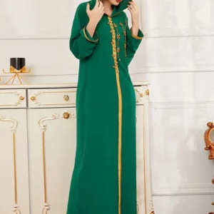Ramadan Eid Abaya Dubai Hand Made Diamond Beading Muslim Dress Islam Abayas Women Vestidos Robe Longue Vetement Femme Musulman - Image 4