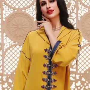Ramadan Eid Abaya Dubai Hand Made Diamond Beading Muslim Dress Islam Abayas Women Vestidos Robe Longue Vetement Femme Musulman - Image 3
