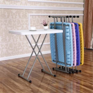 Folding small table Simple dining table 76X portable liftable writing desk Dormitory long table learning computer desk - Image 1