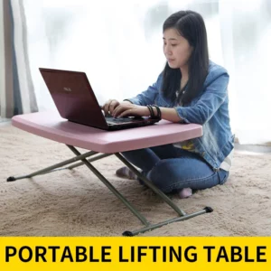 Folding small table Simple dining table 76X portable liftable writing desk Dormitory long table learning computer desk - Image 3