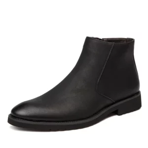 Spring Fashion Leather Men Boots Convenient Zip Pointed Toe Business Dress Boots Shoes Men Black Brown Ankle Boots Men rtg5 - Image 3