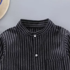 IENENS Spring Thin Shirts Baby Boys Long Sleeve Striped Print Shirts Kids Tops Tees Shirts Casual Blouse - Image 3
