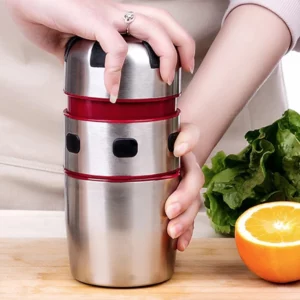 Hand Juicer Citrus Orange Squeezer Manual Lid Rotation Press Reamer for Lemon Limes Grapefruit with Strainer and Container, Cup - Image 2