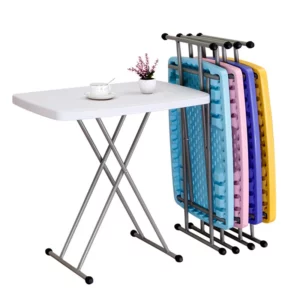 Folding small table Simple dining table 76X portable liftable writing desk Dormitory long table learning computer desk - Image 4