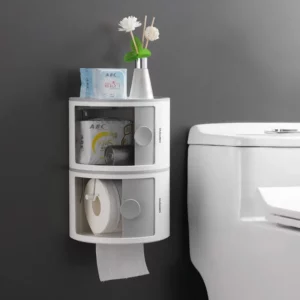 Bathroom Tissue Box Makeup Storage Hole-Free Creative Waterproof Paper Chart Drum Toilet Storage Rack Paper Towel Holder - Image 2